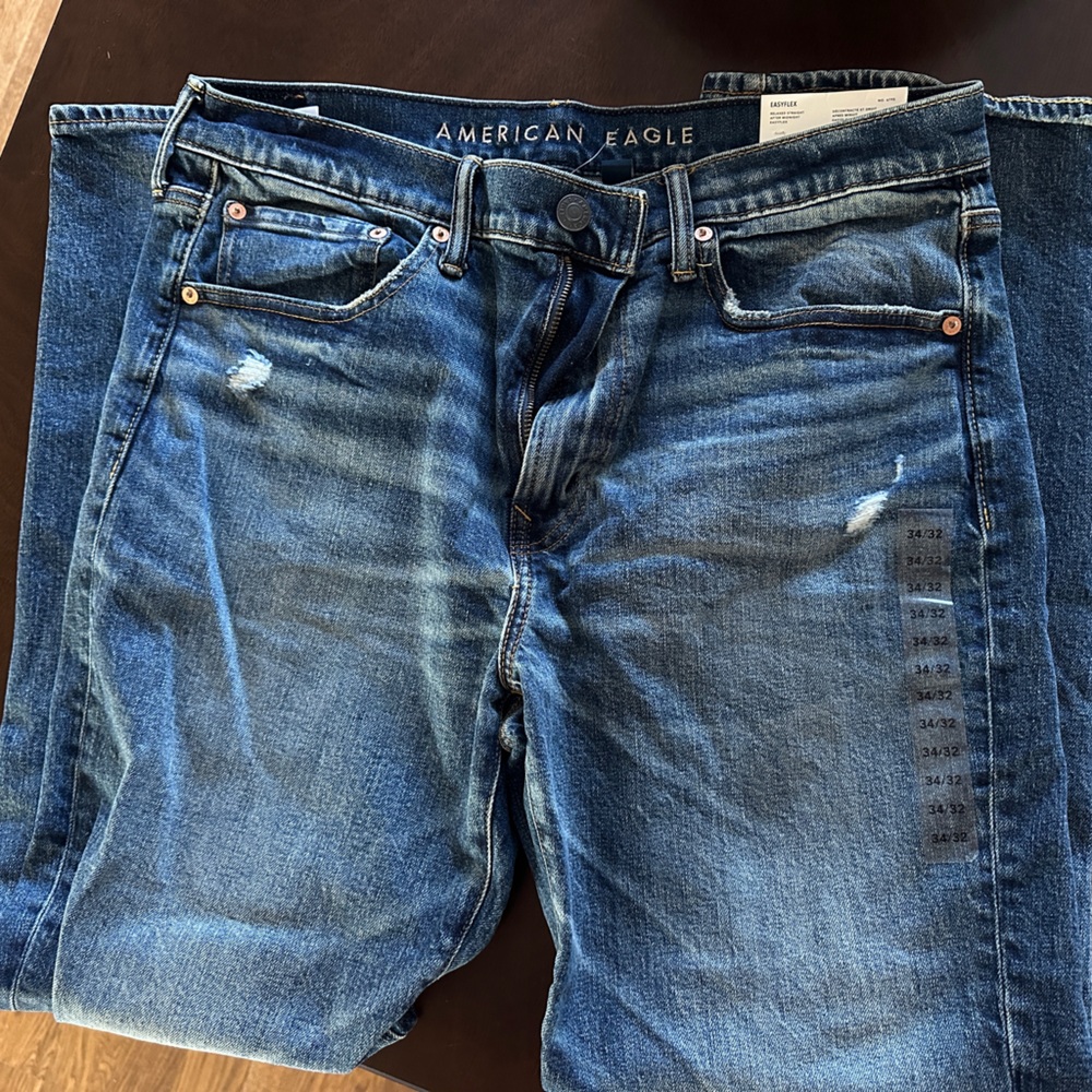 American Eagle Outfitters Men's Relaxed Straight Denim Jeans